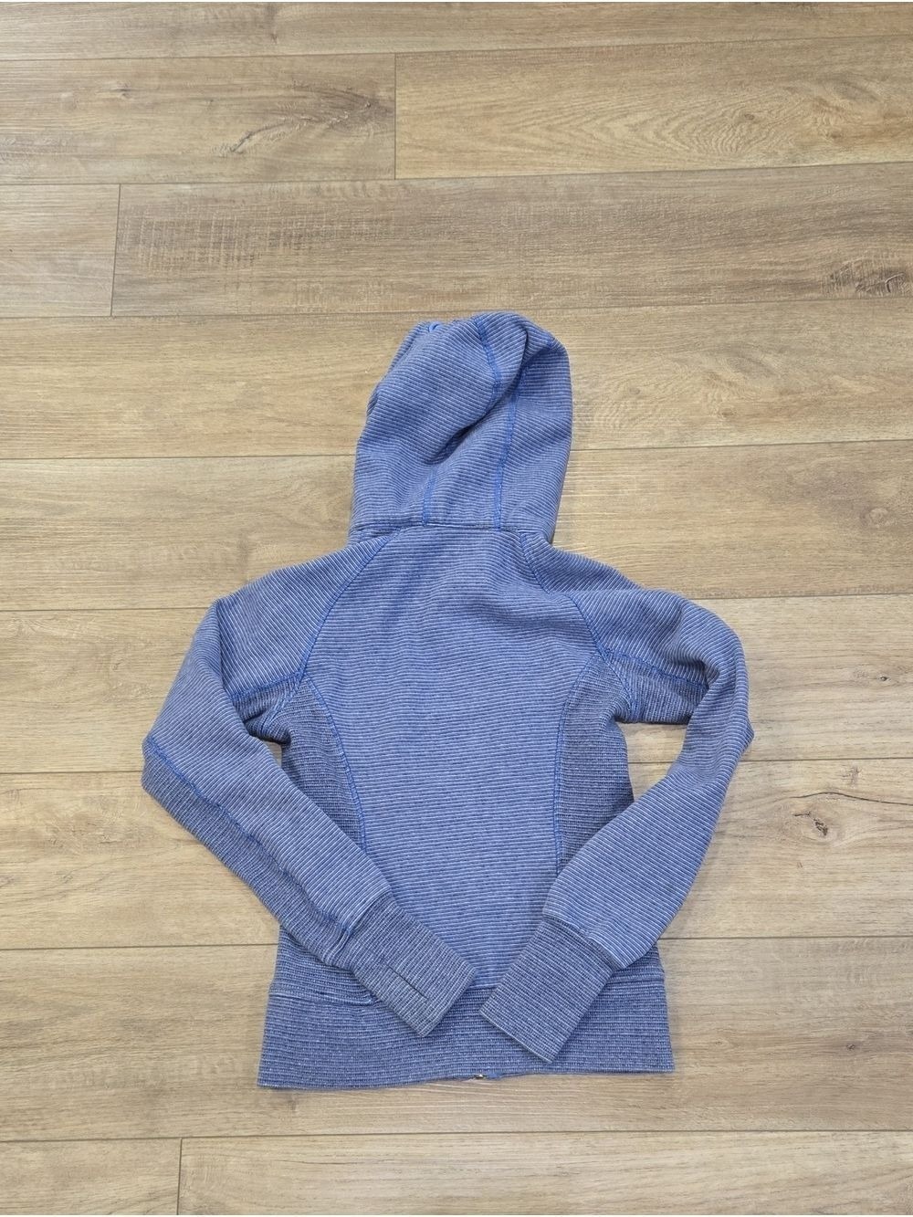 Lululemon Blue Microstripe Rocksteady Active Sciba Full-Zip Hooded Jacket - Picture 8 of 9